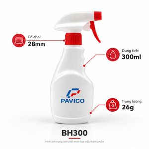 300ml Trigger <b>Spray</b> <b>Bottle</b> 28mm Custom Packaging Red White Sprayer OEM ODM <b>Plastic</b> <b>Bottle</b> Packaging Manufacturer Factory Vietnam - Product Image 2