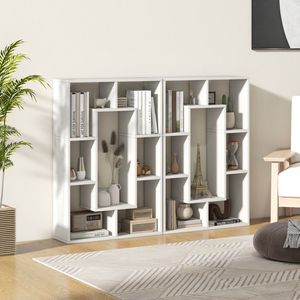 Estantería Abierta Moderna Industrial de 7 Cubos, Librería Independiente de Acero y MDF para Sala de Estar o Supermercado - Product Image 3