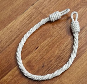 White Cotton Rope Curtain <b>Tieback</b>: Shabby Chic Nautical Window Decor - Product Image 4