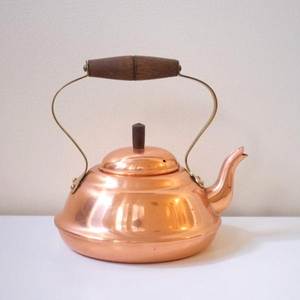 Bouilloire à thé en cuivre pur, faite à la main, vintage, avec poignée en bois, théière traditionnelle en cuivre pour le thé, le café, la cuisine - Product Image 2
