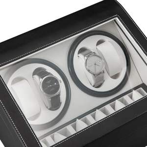 Auto Display <b>Watch</b> <b>Winder</b> Storage Box Black Leather Case with 4 or 6 <b>Automatic</b> Rotation - Product Image 4