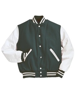 Men's Blue <b>Varsity</b> <b>Jacket</b> White Sleeve Solid Color Button Closure Casual Autumn Wear Regular Fit Turn-down Collarvarsity <b>jacket</b> - Product Image 2