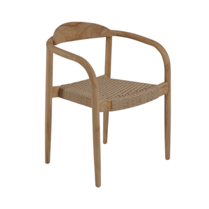 Modern Eco-Friendly Wooden Garden <b>Chair</b> Rope Woven Seat Armchair Outdoor Patio Seating for Villa & Hotel - Product Image 1