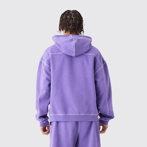 Ensemble de survêtement unisexe en molleton 100 % coton, 2 pièces, grande taille, avec sweat à capuche respirant et pantalon de jogging à séchage rapide pour l'hiver - Product Image 2