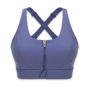 White Sports <b>Bra</b> With <b>Blue</b> Band High Support Workout Top Women's Athletic Wear - Product Image 5
