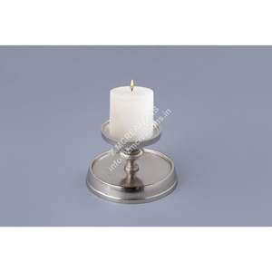 Support de bougie en métal, style piédestal, petit porte-bougie conique, design moderne, écologique, fait main, pour Noël, Pâques, table - Product Image 1