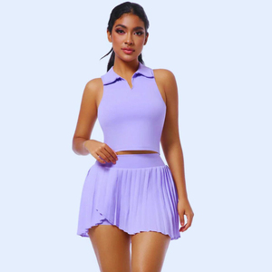 Jupe de tennis pour femme, style hip-hop, taille haute, séchage rapide, évacuation de l'humidité, confortable et respirante pour l'été, en Spandex/Polyester, longueur midi - Product Image 6