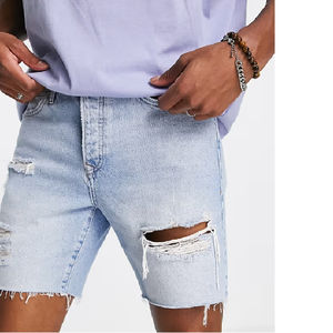 Shorts en jean pour hommes personnalisés de haute qualité, design uni décontracté avec logo personnalisé, service OEM accepté, prix abordable - Product Image 1
