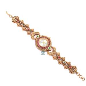 Raavi Antique Designer Brass Watch Bracelet - Product Image 5