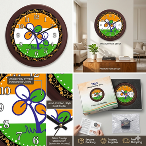 Horloge murale personnalisée avec portrait de leader indien pour la fête des mères et Noël - Product Image 2