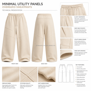 <b>Cargo</b> Pocket <b>Baggy</b> Sweatpants <b>Women</b> Wide Leg Cotton Fleece Y2K Street Utility Joggers Drawstring Waist Custom OEM Sweat <b>Pants</b> - Product Image 3