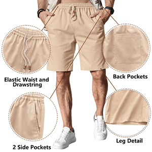 Men's Breathable Sweat Shorts For Men Loose Fit Mid Waist Plus Size Outdoor Fitness Hot Joggers Shorts <b>Drawstring</b> Closure - Product Image 4