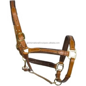 Caballo de cuero de lujo de alta calidad, cabestro de caballo de cuero marrón completo cosido y ajustable, cuello halter en todos los tamaños personalizados - Product Image 4