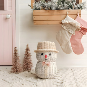 หวายสีขาวน่ารักสำหรับผู้ชาย,ของประดับตกแต่งวันคริสต์มาสชุดตกแต่งวันหยุดตุ๊กตาหิมะขายส่ง - Product Image 6