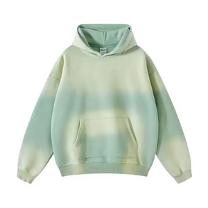 Men's Oversized Hooded Sweatshirt Solid Green French Terry Cotton Casual Autumn Wear Pocket Design Regular Fit - Product Image 4