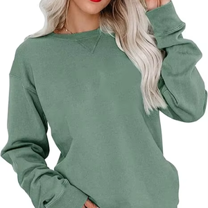 Sudadera de cuello alto para mujer con logo personalizado, de algodón suave, estilo urbano, bordada, de forro polar, oversize - Product Image 1