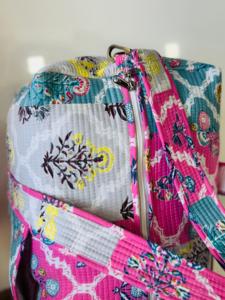 Bolsa de Lona de Algodón Acolchada Hecha a Mano con Estampado de Bloques, Correa Larga Desmontable, Duradera, Ecológica, de Gran Capacidad, para Fin de Semana, Deportiva y de Lujo - Product Image 4