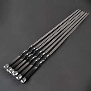 Stainless Steel <b>BBQ</b> Skewers Long Handle Polished Finish Heat Resistant For Grilling Meat Vegetables Cooking <b>Tool</b> - Product Image 1