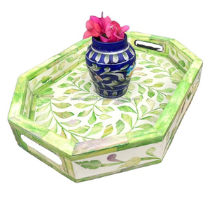 Bandeja de servicio de hueso pulido hecha a mano ecológica de tamaño personalizado para uso en restaurante de fiesta en casa-comida nueces aperitivos y chocolates - Product Image 1