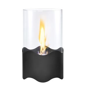 Bruciatore Portatile a Bioetanolo a Forma di Onda, Caminetto da Tavolo Nero per Uso Interno ed Esterno, Ideale per Hotel - Product Image 1
