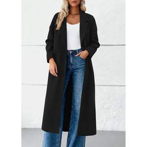 Manteaux d'hiver personnalisés 2025 pour femmes – Vestes décontractées tendance à manches longues, revers cranté et boutons, style oversize pour les vacances, en nylon - Product Image 5