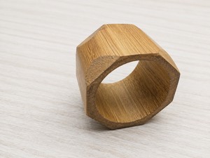 Geometric <b>Wood</b> <b>Napkin</b> <b>Ring</b> 4.5cm Modern Eco-Friendly Table Accessory for Wedding Decor - Product Image 2