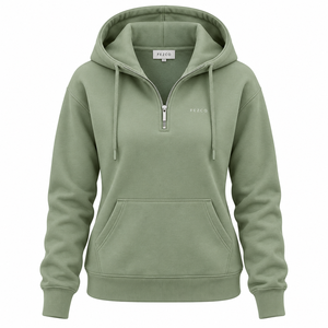 เสื้อฮู้ดผู้หญิงผ้าฝ้าย 100% สีพื้น แขนยาว ระบายอากาศได้ดี - Product Image 6