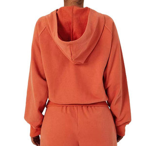 Best-seller : Sweat à capuche oversize pour femme, coupe longue, épaules tombantes, tenue d'hiver, couleur unie, en molleton de coton chaud - Product Image 5