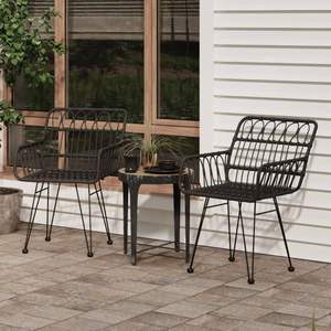 Ensemble de 2 chaises de jardin en acier noir et polyéthylène - Product Image 1