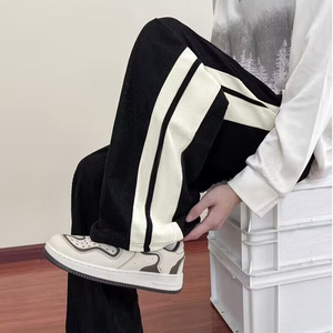 Pantalones holgados de estilo único para hombre, en oferta online, cómodos, al mejor precio, con franjas laterales, para otoño. - Product Image 4