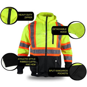 Chaqueta de seguridad de alta visibilidad para hombre, ideal para trabajos en carretera, construcción y uso general en obras. - Product Image 5