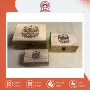 Best Market Price Top Quality Made in India Eco-Friendly Rectangular Mango Wood Box Hand Carved Wooden Storage Box for Sale - Product Image 2