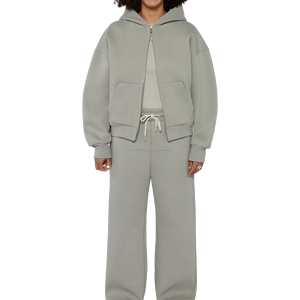 Fabricación desgastada pesado French Terry 100% algodón 300gsm en blanco personalizado hombres Zip Regular Fit Oversized Baggy Winter - Product Image 2