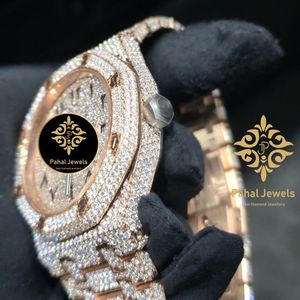 Reloj de Diamantes de Lujo Pahal Jewels para Mujer, Caja Redonda de Acero Inoxidable de 40 mm, Analógico, Mecánico, Automático, Correa de Cristal de Zafiro - Product Image 3