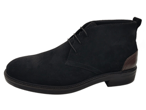 Bottes habillées noires en similicuir suédé pour hommes, à lacets, bout rond, semelle extérieure en caoutchouc respirant, semelle intermédiaire en EVA, pour le bureau et la carrière, collection automne - Product Image 2