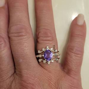 Vintage Alexandrite Engagement <b>Ring</b> <b>Set</b> Oval Cut <b>Ring</b> Silver Art Deco Alexandrite <b>Wedding</b> <b>Ring</b> <b>Set</b> <b>for</b> <b>Women</b> Jewelry - Product Image 4