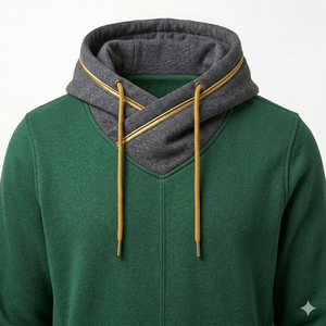 Sweat-shirt à capuche vert pour homme Warpro Industry, coupe classique, coton French Terry, pull décontracté avec poche avant, vêtement d'automne - Product Image 2