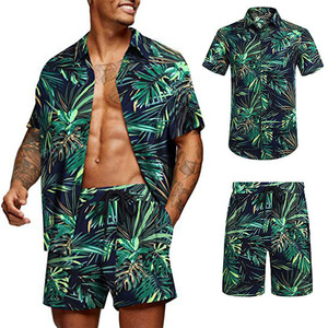 Ensemble chemise et short de plage en polyester personnalisé pour hommes, style hawaïen, vente en gros - Product Image 3