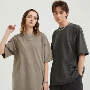 Camiseta de Manga Corta Oversize de Color Liso para Hombre y Mujer, Estilo Casual con Cuello Redondo, de Algodón, Lisa, Ajuste Regular, Unisex - Product Image 1