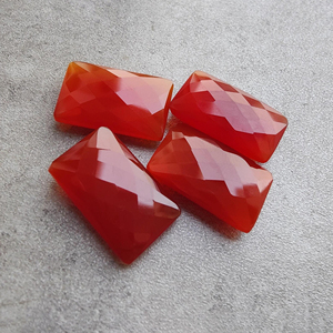 พลอยออนิกซ์สีแดงธรรมชาติทรงบริโอเลตต์ รูปทรงสี่เหลี่ยมผืนผ้า ขนาดเท่ากัน สำหรับทำเครื่องประดับ - Product Image 5