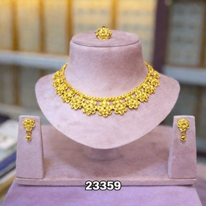 Parure de bijoux plaqué or 24 carats en alliage de zinc, style vintage Dubaï, avec broche fleur de perle, boucles d'oreilles et collier, idéale pour un anniversaire, cadeau tendance - Product Image 2