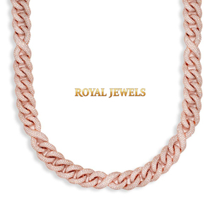 18mm Moissanite Cuban Link <b>Chain</b> Necklace Gold Plated <b>Iced</b> <b>Out</b> Flat Twist <b>Chain</b> for Men Women Party Gift - Product Image 2