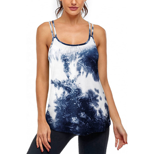 Top Deportivo de Yoga de Verano al por Mayor, con Cuello Redondo, Espalda Cruzada, Doble Raya, Tejido Transpirable de Jersey, para Gimnasio y Deportes - Product Image 1