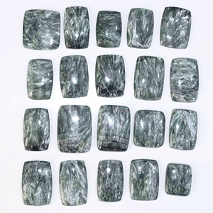 Cabujón de Serafinita de Alta Calidad al por Mayor, Piedra Preciosa de Cuarzo Natural Suelta para Fabricación de Joyas, Tamaños Personalizables de 10-60 mm - Product Image 4