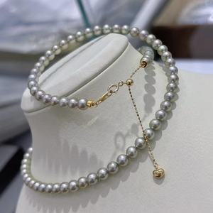 Collier de perles d'eau douce de 6-7 mm avec boucle en argent S925 polyvalente en forme de 8, sélectionnée pour sa beauté subtile - Product Image 2