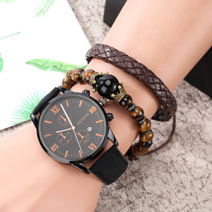 9746 Fashion <b>Black</b> Men <b>Watch</b> and Bracelet Set Men With Box Luxury Men Gift Set <b>Black</b> Quartz <b>Watches</b> - Product Image 1