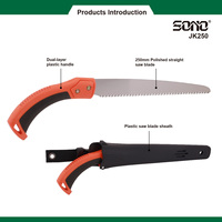 Sierra de Podar Manual Ergonómica SONO JK250, Hoja de Acero Inoxidable, Mango de Plástico, 250 mm, 20 TPI, Herramienta Manual para Uso en Exteriores