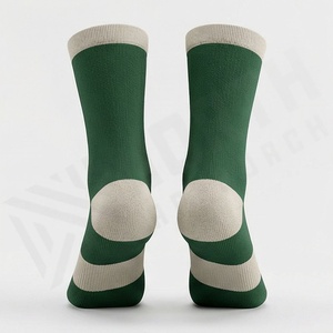 Green Crew <b>Socks</b> With Geometric Pattern Breathable <b>Running</b> Athletic <b>Socks</b> For Adults Summer Sport Wear - Product Image 2