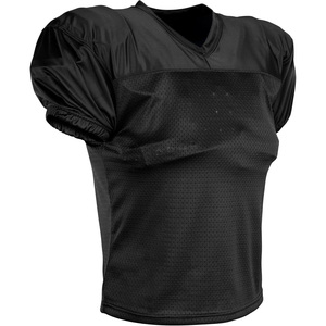 Maillot de football américain col en V à manches courtes en mesh respirant unisexe pour adulte, coupe classique, bleu marine uni, personnalisable avec le nom de l'équipe - Product Image 5