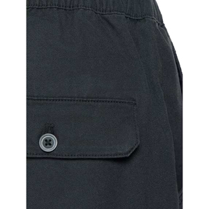 Pantalones negros para hombre, cintura elástica, cordón, bolsillos laterales, estilo casual de peso medio, corte recto - Product Image 6